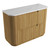 Varcelli Floor Standing  Harvest Oak Fluted Curved Cabinet 1200*460*880mm with Palis White Flat Stone Top [305500]