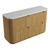 Varcelli Floor Standing Single  Harvest Oak Fluted Curved Cabinet 1500*460*880mm with Snow Flat Stone Top [305421]