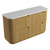 Varcelli Floor Standing Single  Harvest Oak Fluted Curved Cabinet 1500*460*880mm with Pure Flat Stone Top [305441]