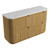 Varcelli Floor Standing Single  Harvest Oak Fluted Curved Cabinet 1500*460*880mm with Palis White Flat Stone Top [305540]
