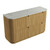 Varcelli Floor Standing Single  Harvest Oak Fluted Curved Cabinet 1500*460*880mm with Alpine Flat Stone Top [305444]