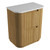 Varcelli Floor Standing  Harvest Oak Fluted Curved Cabinet 750*460*880mm with Snow Flat Stone Top [305572]