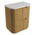 Varcelli Floor Standing  Harvest Oak Fluted Curved Cabinet 750*460*880mm with Palis White Flat Stone Top [305519]