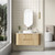 Varcelli Tier Wall-Hung Harvest Oak Fluted Curved Cabinet 1200*460*425mm  with Palis White Flat  Stone Top [305516]