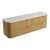 Varcelli Tier Wall-Hung Harvest Oak Fluted Curved Cabinet 1800*460*425mm with Cato Flat Stone Top [305558]