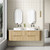 Varcelli Tier Wall-Hung Harvest Oak Fluted Curved Cabinet 1800*460*425mm with Cato Flat Stone Top [305558]