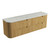 Varcelli Tier Wall-Hung Harvest Oak Fluted Curved Cabinet 1800*460*425mm with Alpine Flat Stone Top [305476]