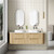 Varcelli Tier Wall-Hung Harvest Oak Fluted Curved Cabinet 1800*460*425mm with Alpine Flat Stone Top [305476]