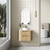 Varcelli Tier Wall-Hung Harvest Oak Fluted Curved Cabinet 750*460*425mm with Alpine Flat Stone Top [305400]
