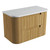 Varcelli Tier Wall-Hung Harvest Oak Fluted Curved Cabinet 900*460*425mm with Cato Flat Stone Top [305454]