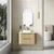 Varcelli Tier Wall-Hung Harvest Oak Fluted Curved Cabinet 900*460*425mm with Snow Flat Stone Top [305522]