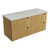 Lovina Tier Wall-Hung Harvest Oak Fluted Cabinet 1200*460*425mm with Alpine Flat Stone Top [305507]