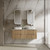Lovina Tier Wall-Hung Single  Harvest Oak Fluted Cabinet 1500*460*425mm with Pure Flat Stone Top [305445]