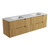 Lovina Tier Wall-Hung Double  Harvest Oak Fluted Cabinet 1800*460*425mm with Cato Undermount Stone Top [305431]