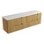 Lovina Tier Wall-Hung Double  Harvest Oak Fluted Cabinet 1800*460*425mm with Palis Flat Stone Top [305568]