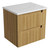Lovina Tier Wall-Hung Harvest Oak Fluted Cabinet 600*460*425mm with Palis White Flat Stone Top [305505]