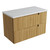 Lovina Tier Wall-Hung Harvest Oak Fluted Cabinet 900*460*425mm with Cato Flat Stone Top [305471]