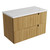 Lovina Tier Wall-Hung Harvest Oak Fluted Cabinet 900*460*425mm with Palis White Flat Stone Top [305425]