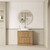 Lovina Floor Standing Harvest Oak Fluted Cabinet 900*460*425mm with Pure Flat Stone Top [305606]