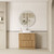 Lovina Floor Standing Harvest Oak Fluted Cabinet 900*460*425mm with Alpine Flat Stone Top [305598]