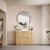 Varcelli Floor Standing  Harvest Oak Fluted Curved Cabinet 1200*460*880mm with Pure Flat Stone Top [305600]