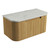 Varcelli Mono Wall-Hung Harvest Oak Fluted Curved Cabinet 900*460*425mm with Alpine Flat Stone Top [305601]