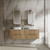 Lovina Tier Wall-Hung Double  Harvest Oak Fluted Cabinet 1800*460*425mm with Cato Flat Stone Top [305599]