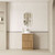 Lovina Floor Standing Harvest Oak Fluted Cabinet 600*460*425mm with Pure Flat Stone Top [305631]