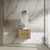 Lovina Tier Wall-Hung Harvest Oak Fluted Cabinet 750*460*425mm with Cato Flat Stone Top [305623]