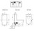 Catania Standard Bidet Seat with Luna Rimless Toilet [304954]