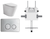 Java Wall-Faced Rimless Toilet Pan + R&T Cistern + Round Stainless Steel Satin Chrome Button [305914]