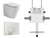 Java Wall-Faced Rimless Toilet Pan + R&T Cistern + Round Porcelain Matte White Button [305922]