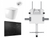 Zero Wall-Faced Extra High Rimless Whirlpool Toilet Pan + R&T Cistern + Round Porcelain Marble Black Button [305901]