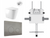 Zero Wall-Faced Extra High Rimless Whirlpool Toilet Pan + R&T Cistern + Round Porcelain Marble Grey Button [305903]