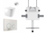 Zero Wall-Faced Extra High Rimless Whirlpool Toilet Pan + R&T Cistern + Round Porcelain Marble White Button [305899]