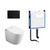 Crawford Inwall Cistern Floor Pan Smart toilet with Matte Black Flush Plate [287702]