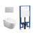 Lafeme Sesto Inwall Cistern Wall Hung Smart toilet 592*400*424mm with Brushed Nickel Flush Plate [287700]