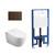 Sesto Inwall Cistern Wall Hung Smart toilet with Brushed Bronze Flush Plate [287698]