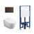 Lafeme Sesto Inwall Cistern Wall Hung Smart toilet 592*400*424mm with Brushed Bronze Flush Plate [287698]