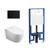 Sesto Inwall Cistern Wall Hung Smart toilet with Matte Black Flush Plate [287699]