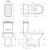 RAK Washington Ivory Close-Coupled Toilet Suite, Ivory with S-Trap 240 [306091]
