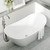 Paola Freestanding Acrylic Bath with Overflow 1500mm Gloss White [305817]