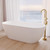 Koko Freestanding Acrylic Bath with Overflow 1680mm Matte White [305823]