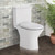 Chica Close-Coupled Toilet Suite with Soft Close Seat, Skew Trap Gloss White [306080]