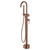 Kaya Floor Mounted Bath Mixer with Hand Shower Brushed Copper [306289]