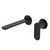 Empire Slim Basin/Bath Wall Mixer Set, Round Plates, 200mm Outlet, Matte Black [306261]