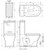 Lillian Tornado Flush Back-to-Wall Toilet Suite including P-Trap Pan + Seat + R&T Cistern, Gloss White [306330]