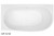 Natalia 1500 Left Back-to-Corner Freestanding Bath with Integrated Overflow White [306351]