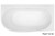 Natalia 1500 Right Back-to-Corner Freestanding Bath with Integrated Overflow White [306333]