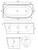 Natalia 1700 Left Back-to-Corner Freestanding Bath with Integrated Overflow White [306357]